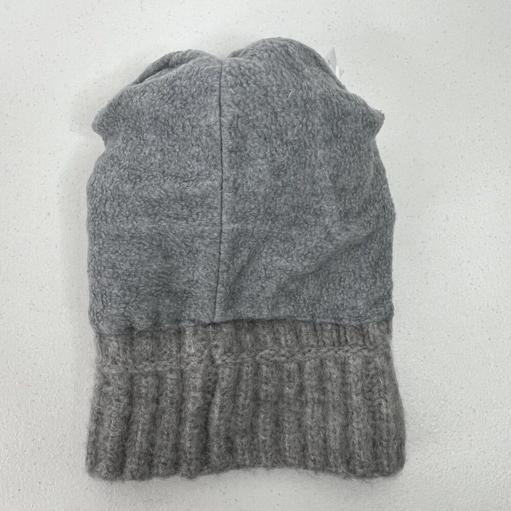 Starting Out Size Infant Beanie Hat Gray Faux Fur Pom Pom Baby Girl Winter‎
